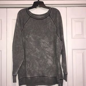 AEO gray bleach dyed crew neck